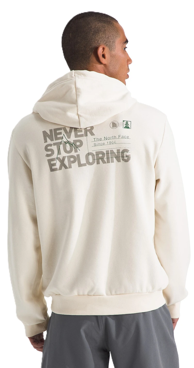 Men's Never Stop Postcard Regular Hoodie White Dune