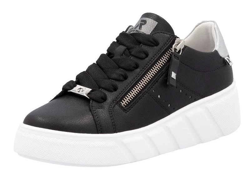 Black Lace Up Side Zip