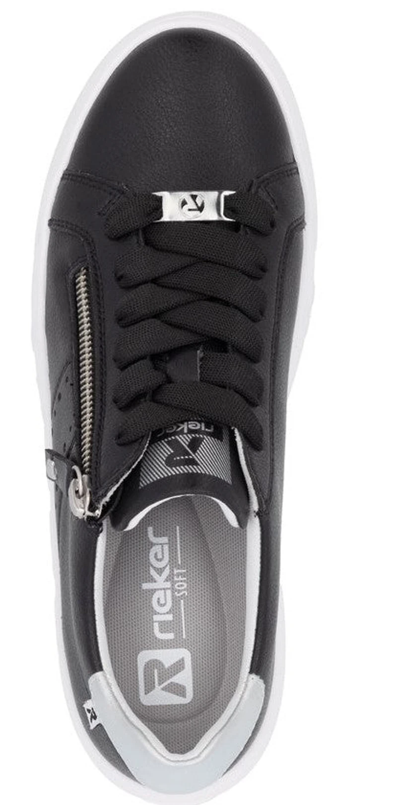 Black Lace Up Side Zip
