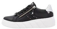 Black Lace Up Side Zip