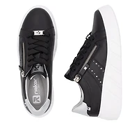 Black Lace Up Side Zip
