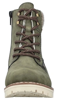 Green Warmlined Lace Up Boot