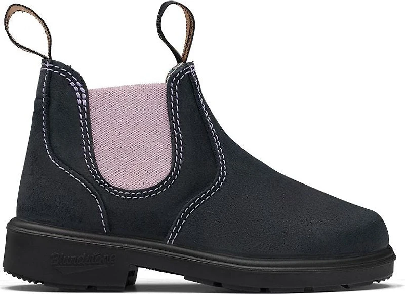 Blundstone 2195 - Kids Suede Navy With Pale Pink Elastic
