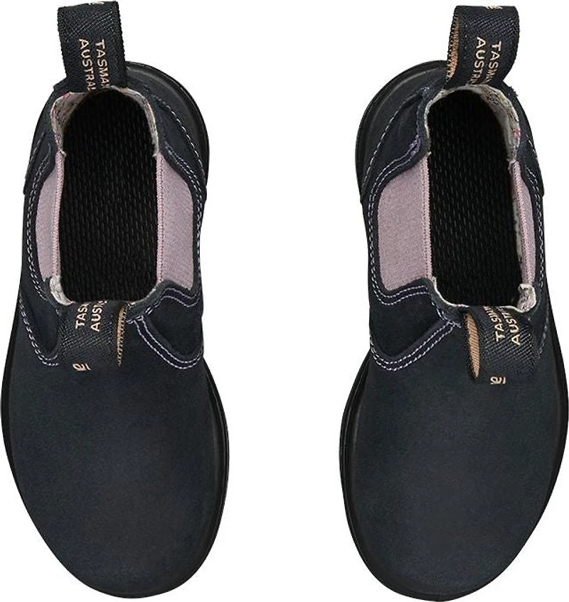 Blundstone 2195 - Kids Suede Navy With Pale Pink Elastic