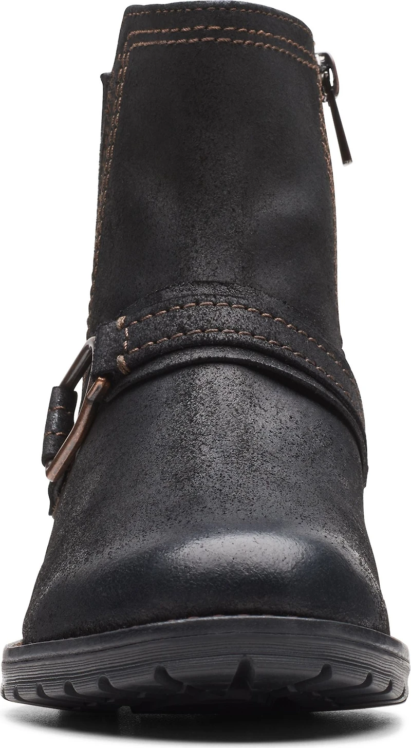 Aspra Buckle Black Suede