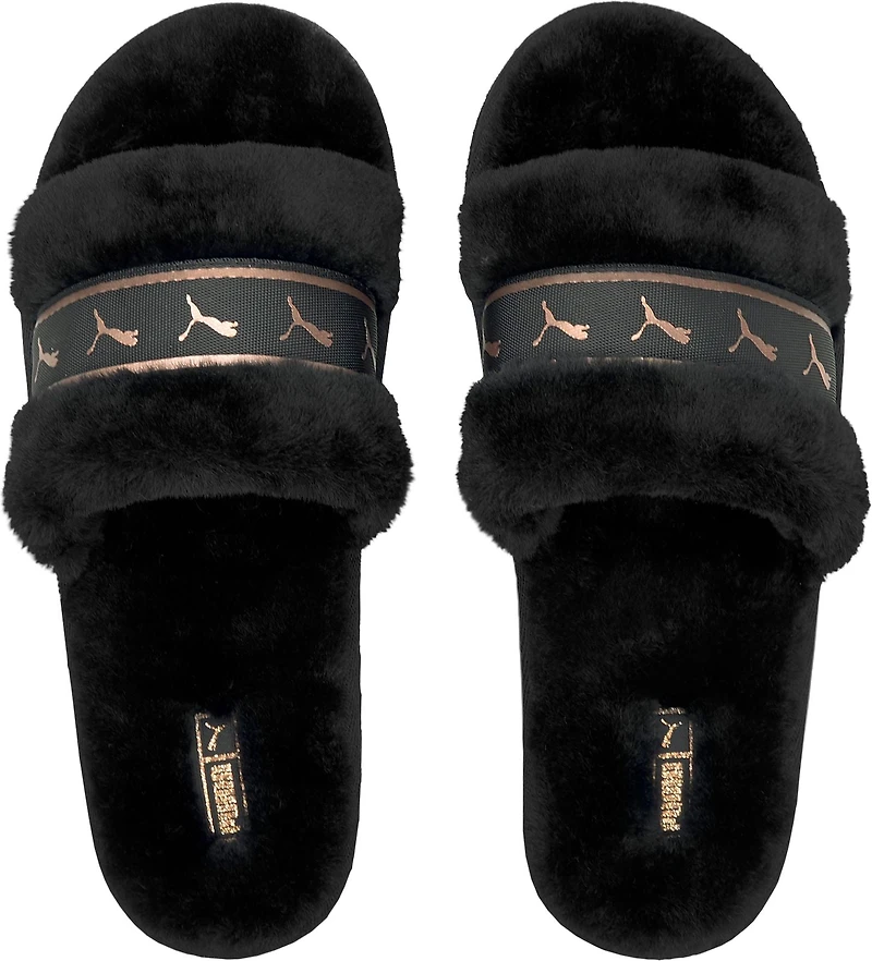 Fluff Slide V2 Black/Rose Gold