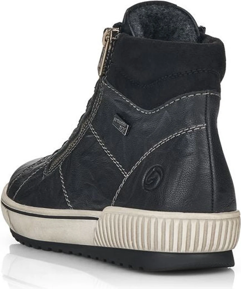 Black Lace Up W Side Zip