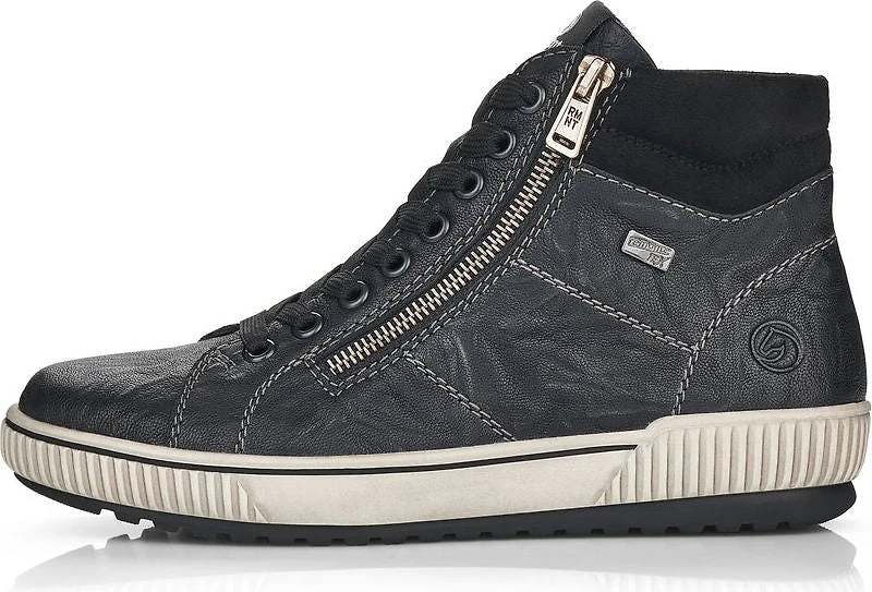 Black Lace Up W Side Zip