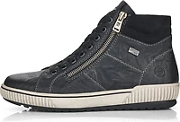 Black Lace Up W Side Zip