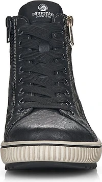 Black Lace Up W Side Zip