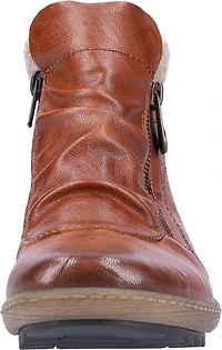 Brown Ruched Side Zip