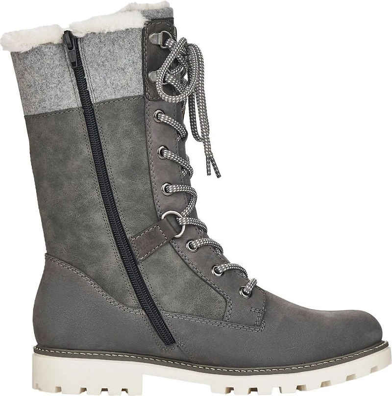 Tall Grey Lace Up Boot