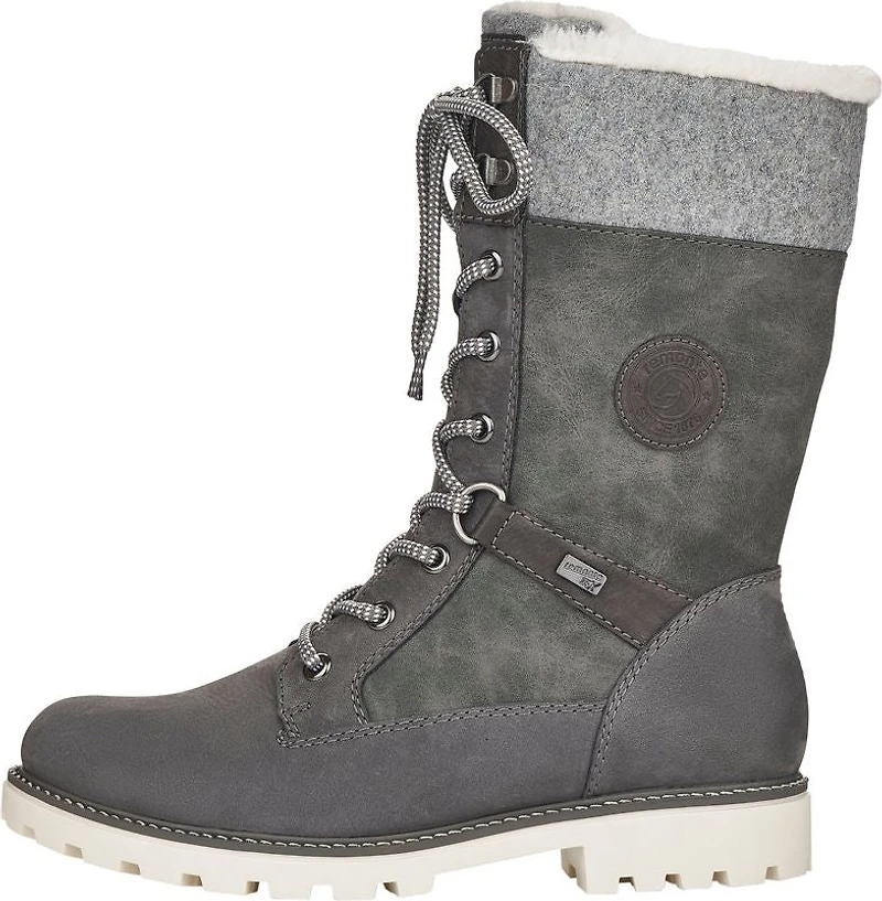 Tall Grey Lace Up Boot