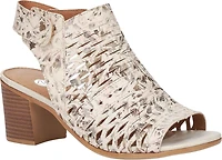 Beige Metallic Perforated Sandal