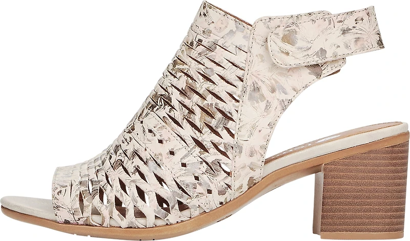 Beige Metallic Perforated Sandal