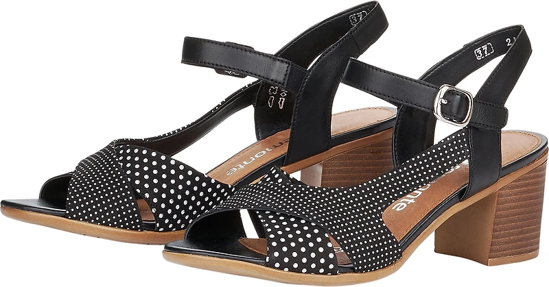 Black Dressy Sandal Polka Dot