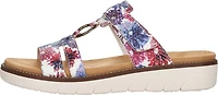White Multi Flower Slide Sandal
