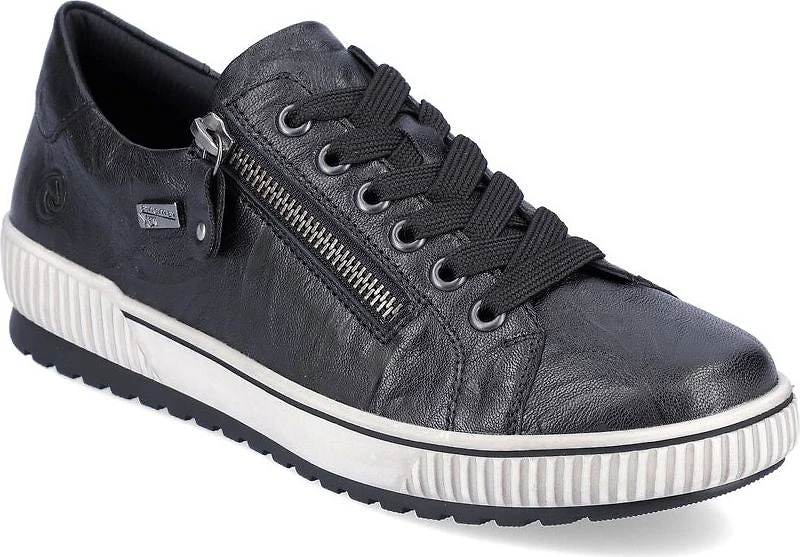 Black Lace Up W Side Zip