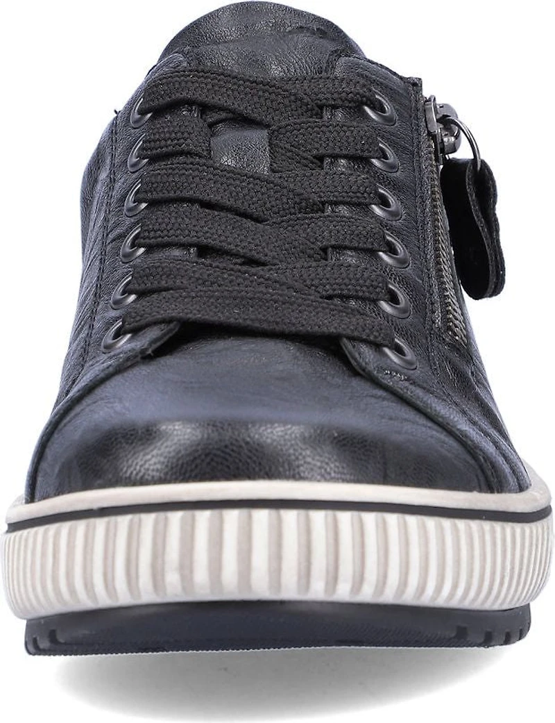 Black Lace Up W Side Zip