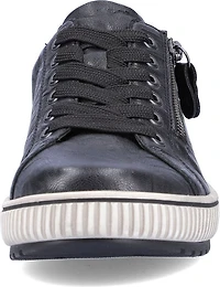 Black Lace Up W Side Zip