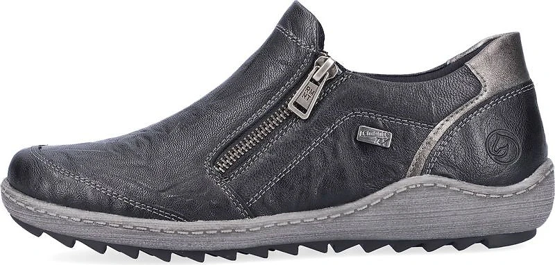 Black Slip On W Side Zip