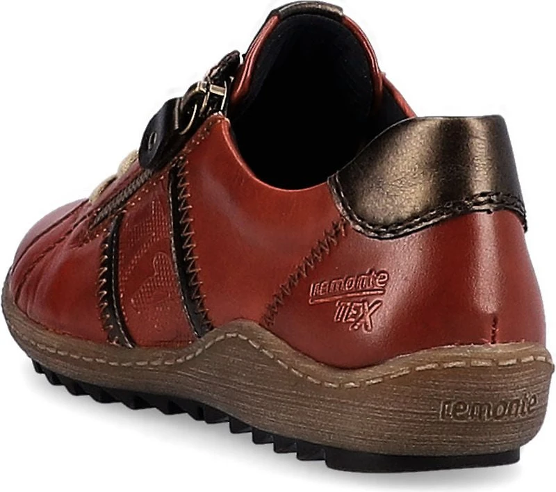 Brown Lace Up W Side Zip