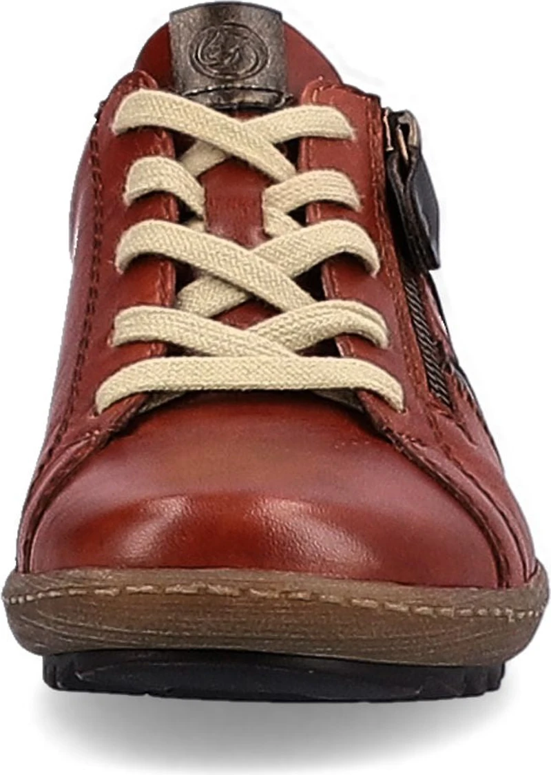 Brown Lace Up W Side Zip