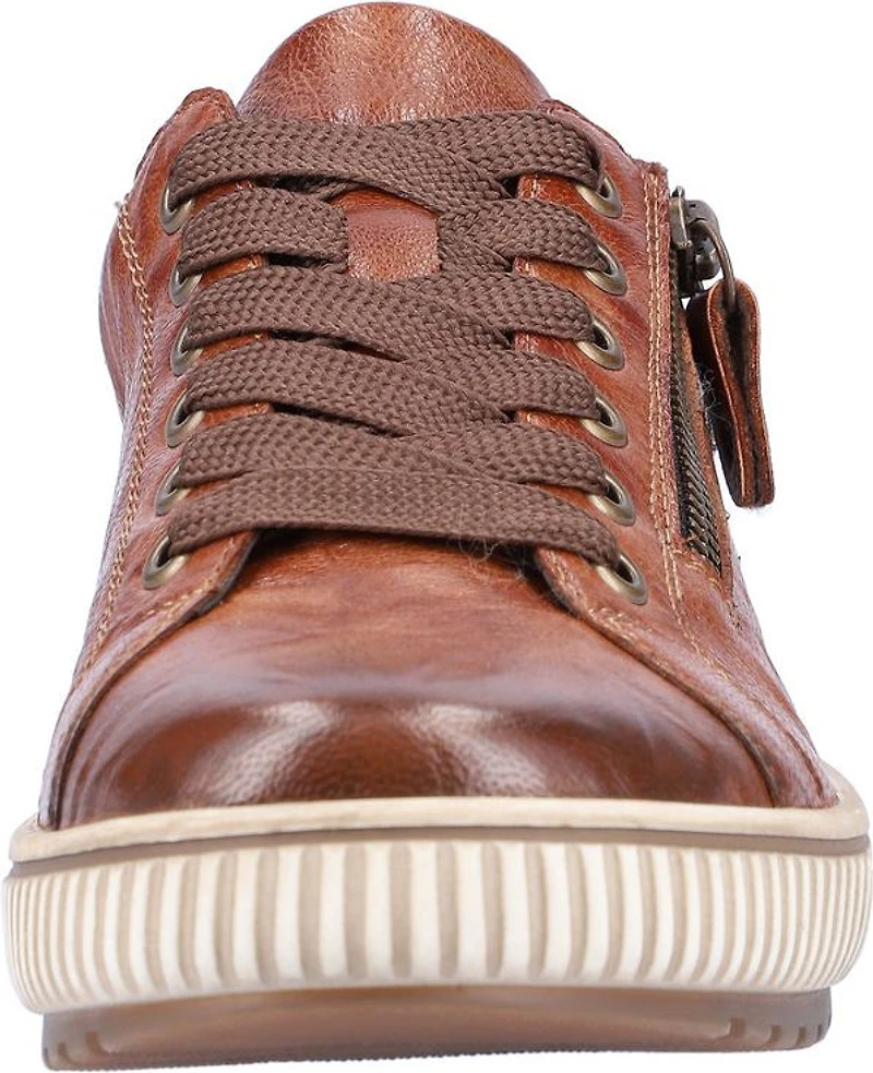 Brown Lace Up With Side Zip