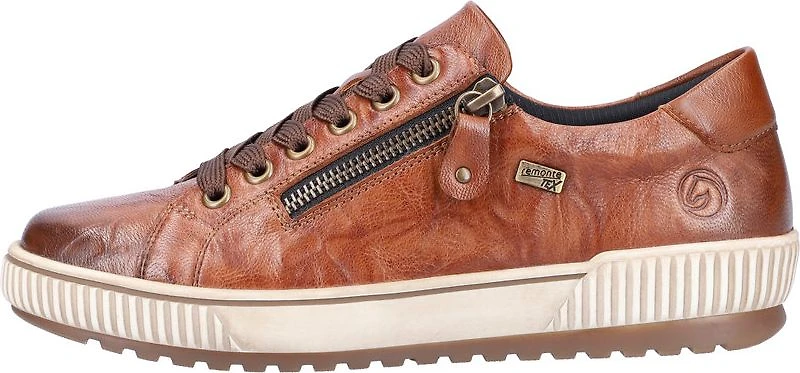 Brown Lace Up With Side Zip