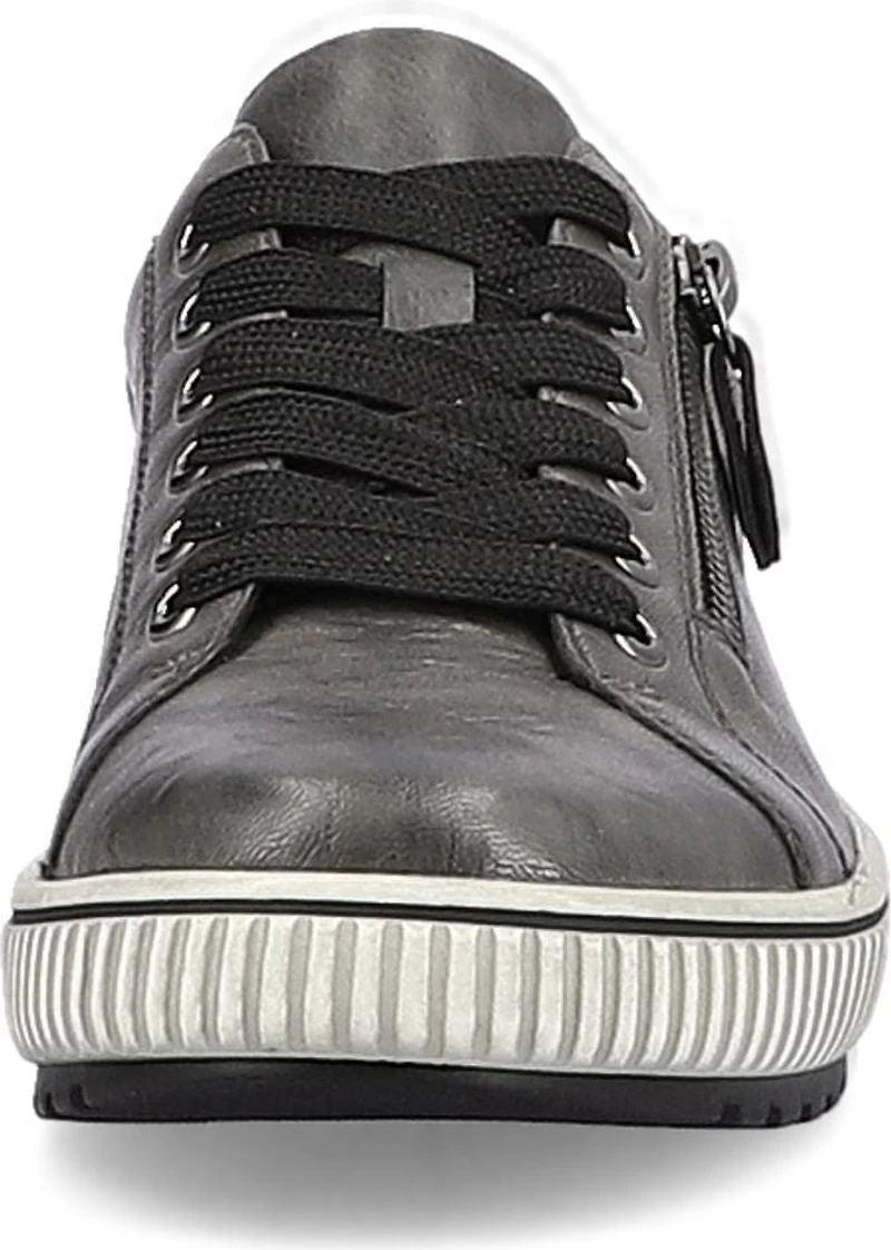 Grey Lace Up W Side Zip