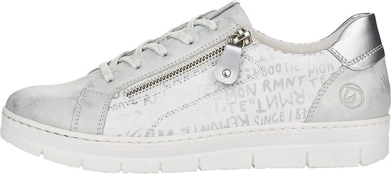 White/Silver Giraffe Print Lace Up
