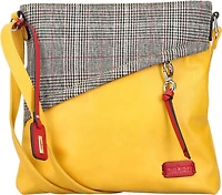 Purse Yellow With Grey/Red Plaid