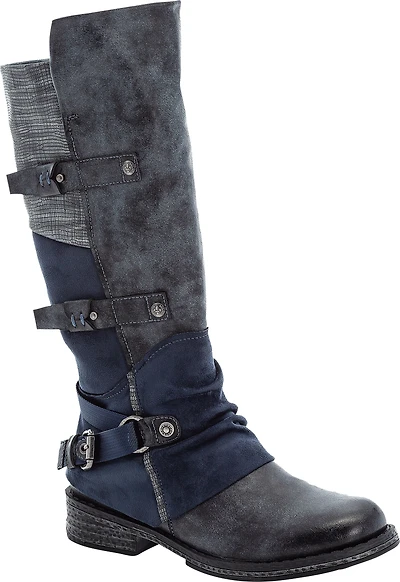 Blue Tall Side Zip Boot