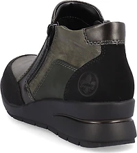 Green Side Zip Wedge Boot