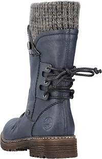 Navy Back Lace Boot