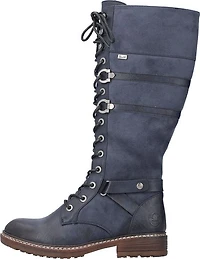 Navy Tall Lace Up Boot