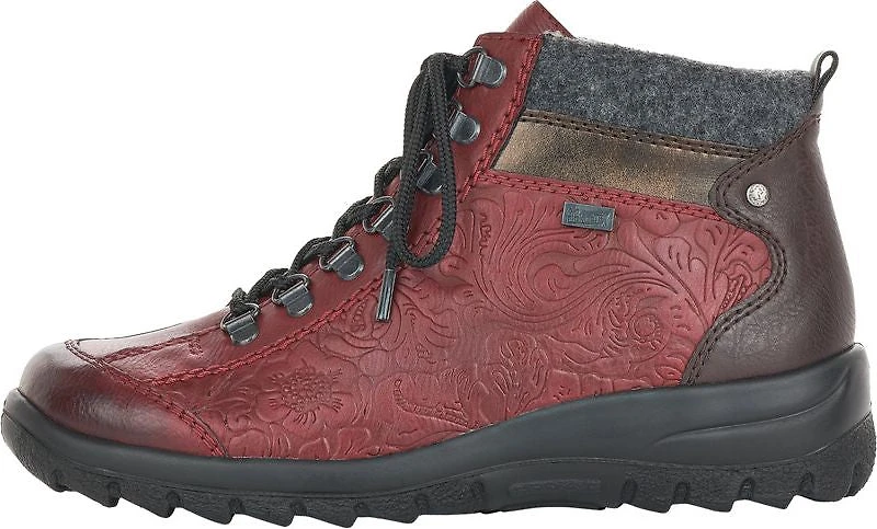 Red Short Lace Up Boot