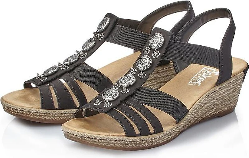 Black T-strap Sandal