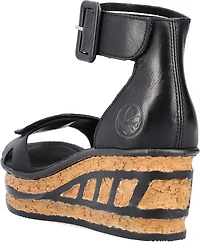 Black Wedge Ankle Wrap Strap