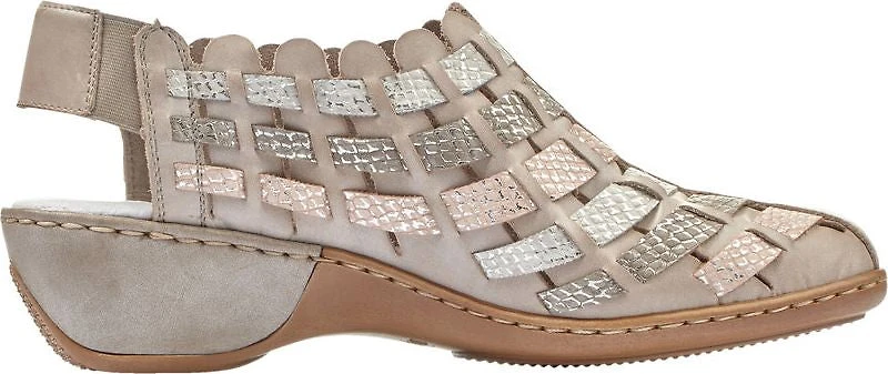 Grey/Metallic Woven Slingback