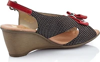 V1171-00 - Black Sling Back With Red Bow