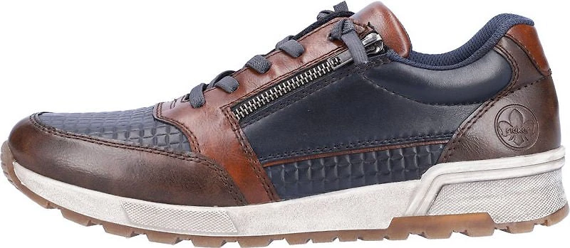 Navy Lace Up With Side Zip
