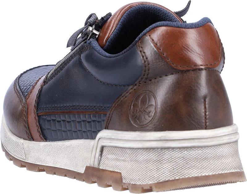 Navy Lace Up With Side Zip