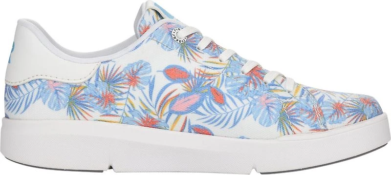 White/Tropical Print Lace Up
