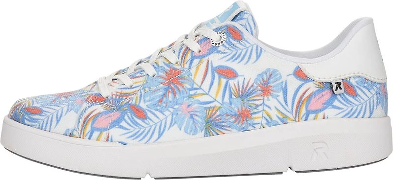 White/Tropical Print Lace Up