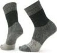 W Everyday Color Block Cable Crew Socks Dark Sage