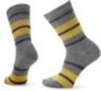 W Everyday Striped Cable Crew Socks Medium Gray