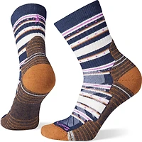 W Hike Light Cushion Stitch Stripe Mid Crew Socks Deep Navy