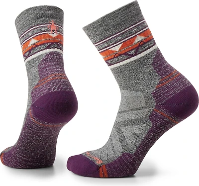 W Hike Light Cushion Zig Zag Valley Mid Crew Socks Ash Charcoal