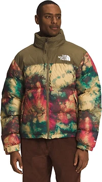 Men's Printed 1996 Retro Nuptse Jacket Antelope Tan Ice Dye Print